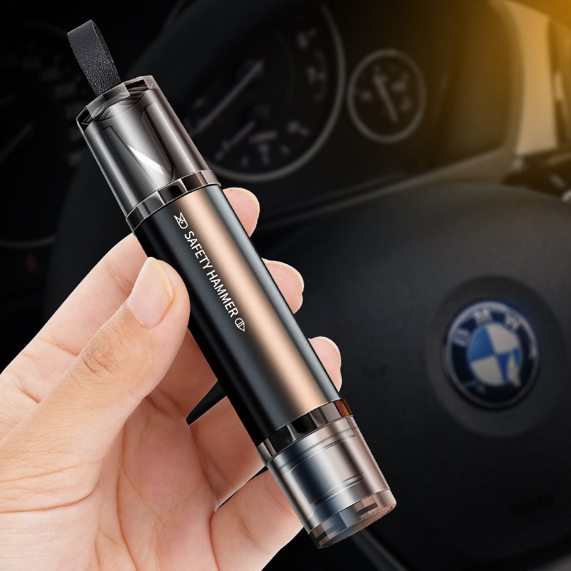 Martillo de Emergencia 2 en 1 Para Coche con Cortacinturón y Cristal de Prueba