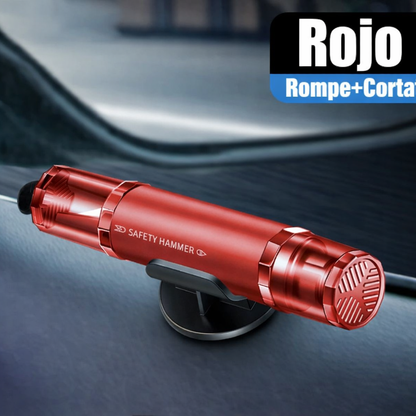 Martillo de Emergencia 2 en 1 Para Coche con Cortacinturón y Cristal de Prueba