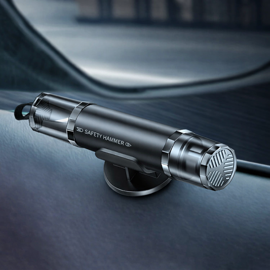 Martillo de Emergencia 2 en 1 Para Coche con Cortacinturón y Cristal de Prueba